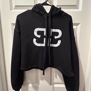 Birdiebee Large Logo Women's Black Cropped Hoodie in Size Medium